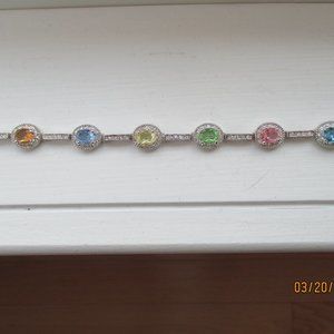 Multicolor Crystal and Metal Bracelet